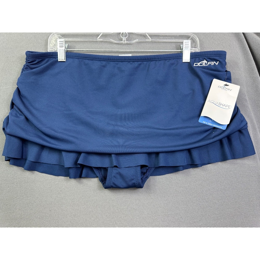 Dolfin Aquashape Women's‎ XL Navy Blue Ruffle Swim Skirt 363RS New With Tags